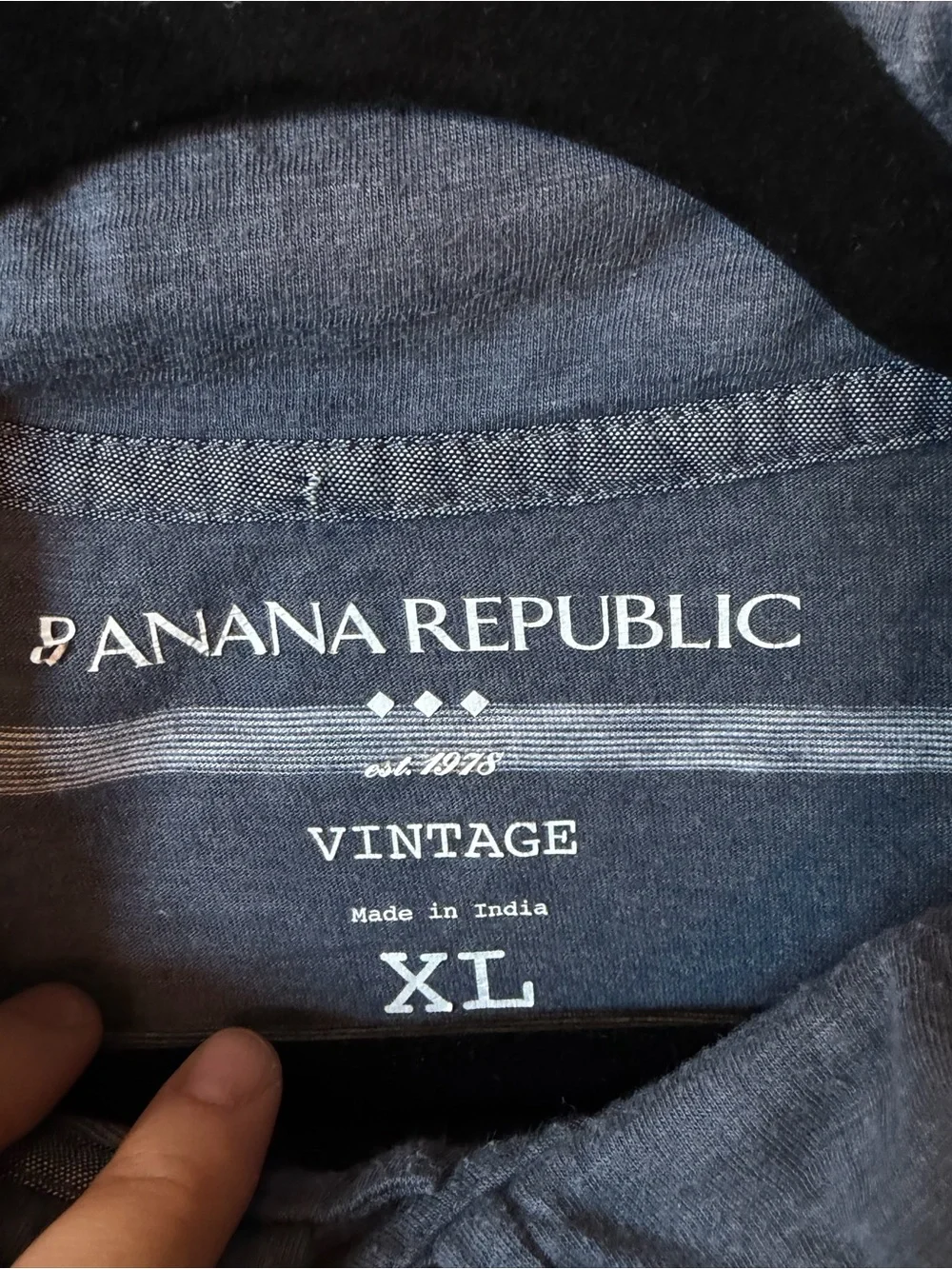 Banana Republic Men's Blue and White Striped Polo